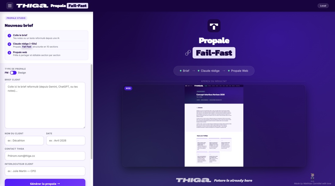 WebApp Propale Fail-Fast : génération de propositions commerciales
